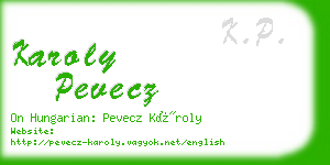 karoly pevecz business card